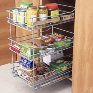 Despensa mueble bajo para cocina - 3 niveles para modulo 24cm riel al piso con cierre lento