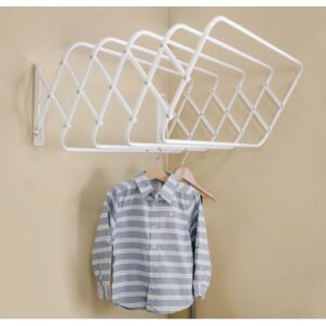 Tendedero de ropa plegable Duplex de 80 cm para pared- 9 tubos - Acero pintado