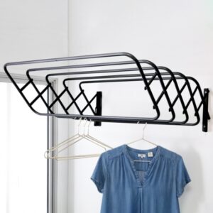 Tendedero de ropa plegable Duplex de 60 cm para pared- 9 tubos - Acero pintado