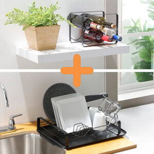 Combo Escurridor + Porta vinos Onix - Negro