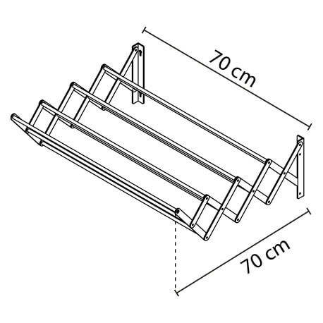 Tendedero aluminio 11 tubos 70 cm, máxima capacidad de secado