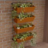 Soporte de Jardín Vertical para pared con 4 Macetas plásticas Rejiplas