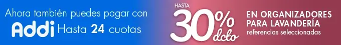 Descuento del 30% en referencias seleccionadas para lavanderia como tendederos de pared y tendederos de piso